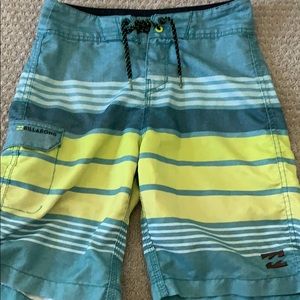 Billabong Blue and Green Swim Trunks